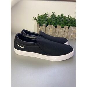 Nike Black Slip-On Sneakers with White Accents